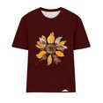 thumbnail image 4 of Tops Cortos para las Mujeres Blusas Impresas Manga Corta Cuello Redondo, Tops de Blusa para las Mujeres Primavera Verano Casual, 4 of 4