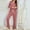 Pink, variant on BONIXOOM Womens Pajamas Thanksgiving Pajamas Loungewear Pull-On Long Sleeve Sleepwear Sets Solid Gray S