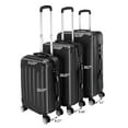 thumbnail image 2 of Tcbosik 3 Piece Portable ABS Luggage Sets, Trolley Case with Spinner Wheels, Rolling Luggage Suitcase Set for Travel and Business, 20/24/28inch, Black, 2 of 9