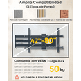thumbnail image 3 of Soporte Tv Pared Con Brazo 109cm Para 42-86 Pulgadas Malubero, Negro, 3 of 5