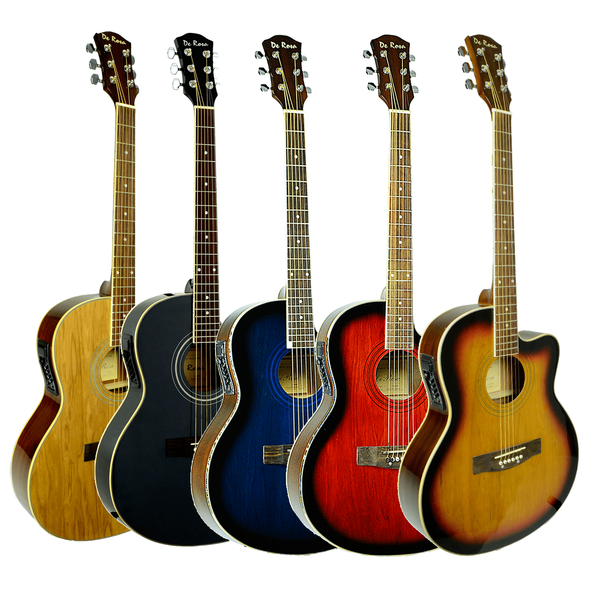 De Rosa USA Guitare Acoustique Electrique Coupe Corps Mince Walmart