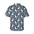 thumbnail image 3 of Picia Cute Rabbit Floral Gentle Cotton Regular Fit Short Sleeve Casual Hawaiian Shirt for Men-3X-Large, 3 of 9
