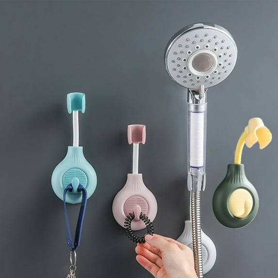 Zhaomeidaxi Adjustable Handheld Shower Head Holder Bracket, Plastic Bathroom Adhesive Showerhead Adapter, Waterproof, Wall Mounted, Universal Showering Components