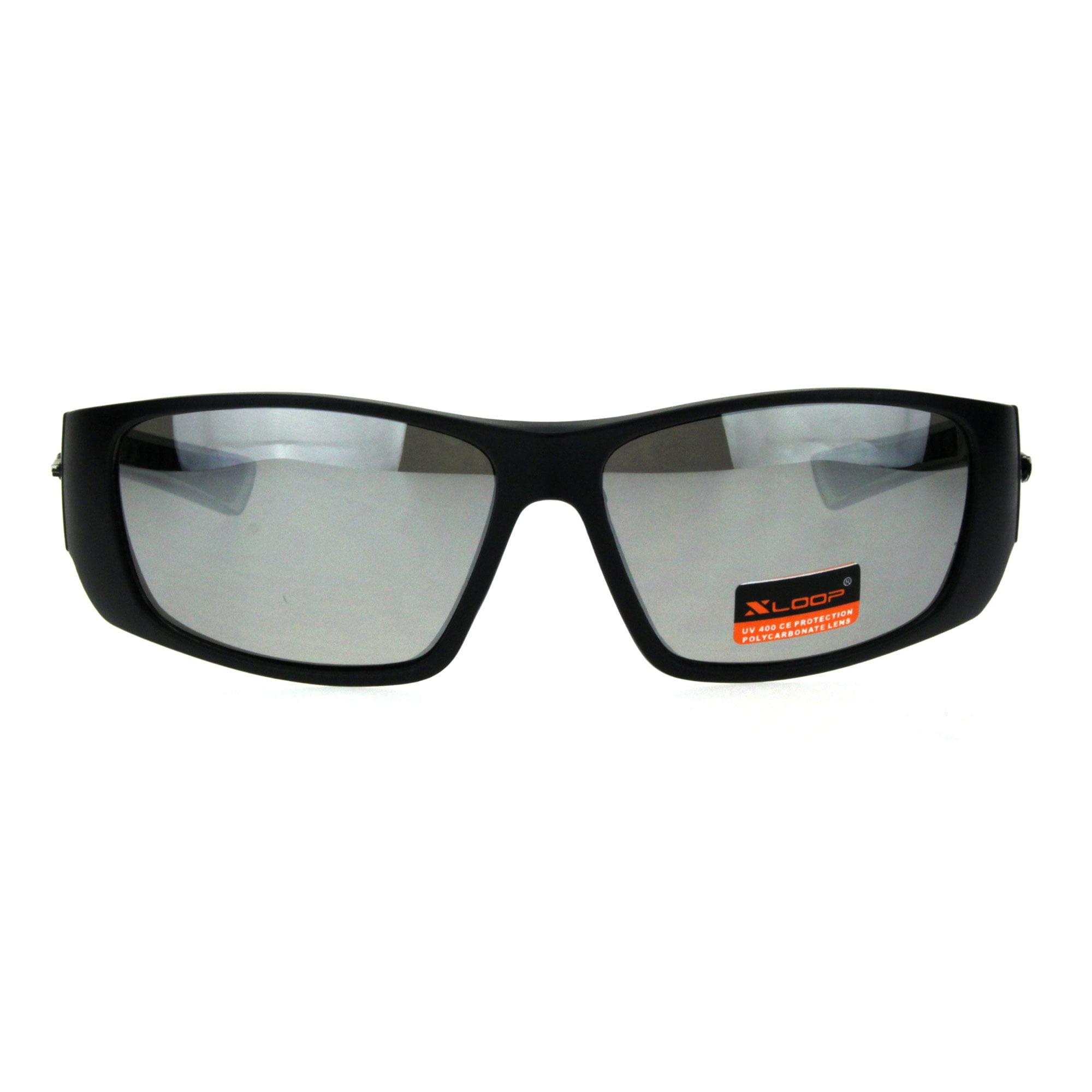 Mens Rectangular Xloop Plastic Retro Sport Plastic Sunglasses