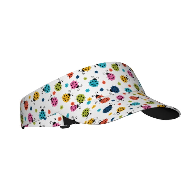 Fotbe Ladybugs And Flowers Visera Deportiva con Diseño, Gorra Abierta Ajustable de Algodón para Mujer y Hombre