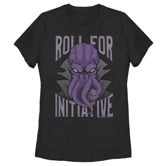 Women's Dungeons & Dragons Illithid Roll for Initiative  Graphic Tee Black Small