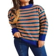 thumbnail image 1 of Femmes Col Manches Longues Tricot Géométrie Automne Printemps en Vrac Tops, 1 of 6
