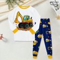 thumbnail image 2 of TOWED22 Baby Clothes Boy 6 12 18 24 Months 2T 3T 4T 5T Toddler Fall Winter Outfit Truck Embroidery Sweatshirt + Pants Set Size:3-4 Y,Color:Yellow, 2 of 5