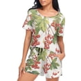 thumbnail image 5 of joogoo Women's Pajama Set Cherry on Trees Short Sleepwear Loungewear with Pockets M, 5 of 7