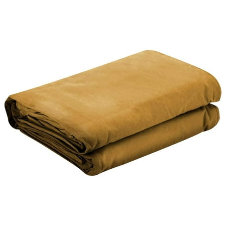 Tarps Now 18 Mil Heavy Duty Canvas Tarp with Plated Grommets (5 x 7 ) - A Grade Multi-Purpose Tarpaulin Sheet Cover for Canopy Tent Roof Camping - Tan 16 oz