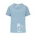 thumbnail image 4 of ibuvkizy Womens Tops Short Sleeve Shirts for Women,Women's Casual Retro Style Casual Printed Blouse V-Sleeve Blouse/Shirt,Plus Size Blouses Shirts,Summer Casual Graphic Tees, 4 of 4