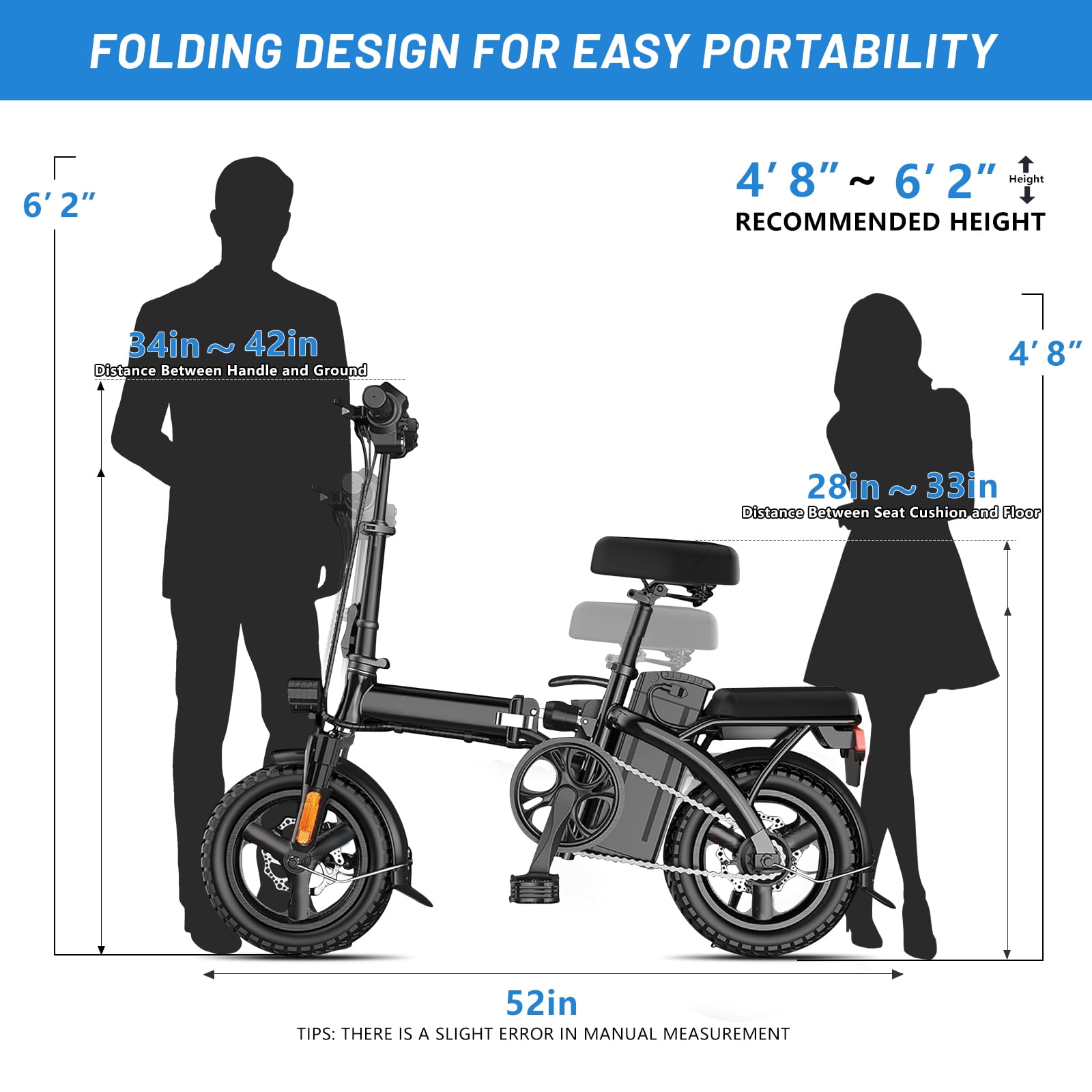 Fast Speed Folding Electric Bike,14-inch 330 Pound Load-bearing Capacity,350w Clearance Dealership,Commuter-friendly, Light Weight, Long-lasting Battery