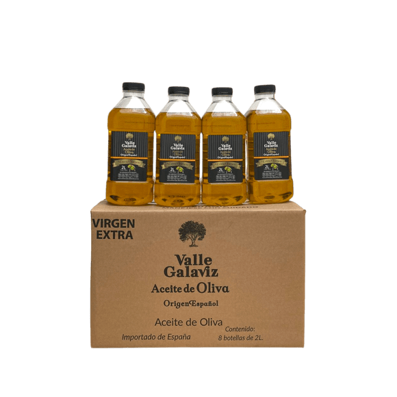 Caja con 8 aceites de oliva de 2L Extra Virgen Valle Galaviz