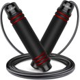 thumbnail image 1 of Cuerda para saltar, cuerda de velocidad ajustable con mangos de espuma agradables para la piel, longitud ajustable, antideslizante e ideal para fitness y resistencia y cuerda para saltar, adecuada para niños y adultos esquí esquí Gafas de esquí, 1 of 5