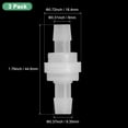 thumbnail image 3 of Uxcell 3-Pack One Way Check Valve, 3/8" Barb Hose Non Return Plastic Ozone Resistance Check Valve 1.76" [Clear], 3 of 5