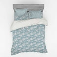 thumbnail image 2 of Ambesonne Rose Bedding Set 3 Pcs, Retro Drawn Blossoms on Blue, Twin XL, Pale Blue Grey and White, 2 of 3