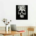 thumbnail image 2 of JEUXUS  Canvas Wall Art Black and White Skull Painting on Canvas Abstract Halloween Day of Dead Skull Posters for Home Bedroom Wall Decor Gallery Canvas Wrapped Ready to Hang, 2 of 4
