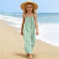 thumbnail image 4 of HBGVBA Girl's Summer Casual Dresses,Sleeveless Strip Midi Sundress,5-14 Years Fashion Striped Loose Spaghetti Strap Maxi Dress with Back Drawstring Casual, 4 of 5