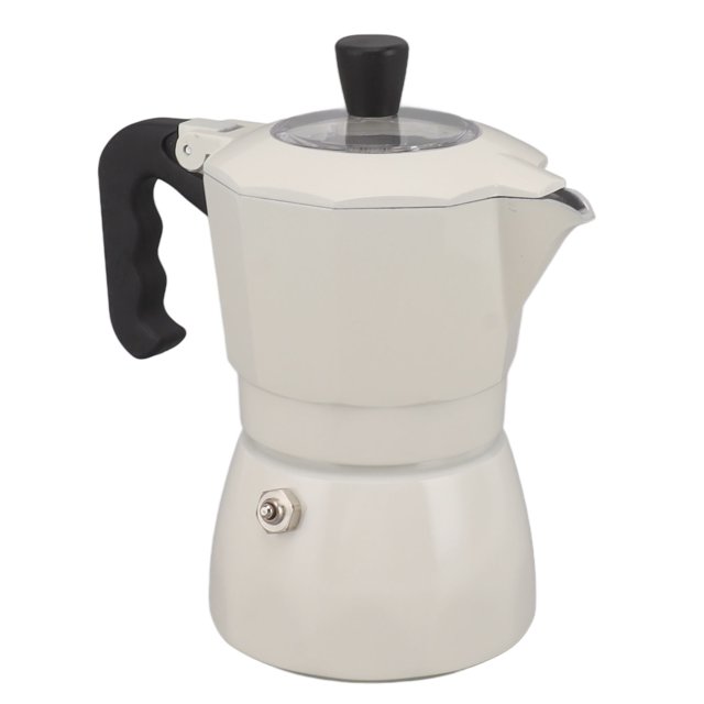 Cafetera italiana Moka Pot Cafetera moka de aluminio fácil de usar Cafetera moka para hacer café Blanco