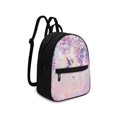 thumbnail image 2 of Eheartsgir Purple Floral Hummingbird Print Lightweight Small Backpack, Practical Fashion Travel Shoulder Bag with Front Pocket for Dating Hiking, 2 of 8