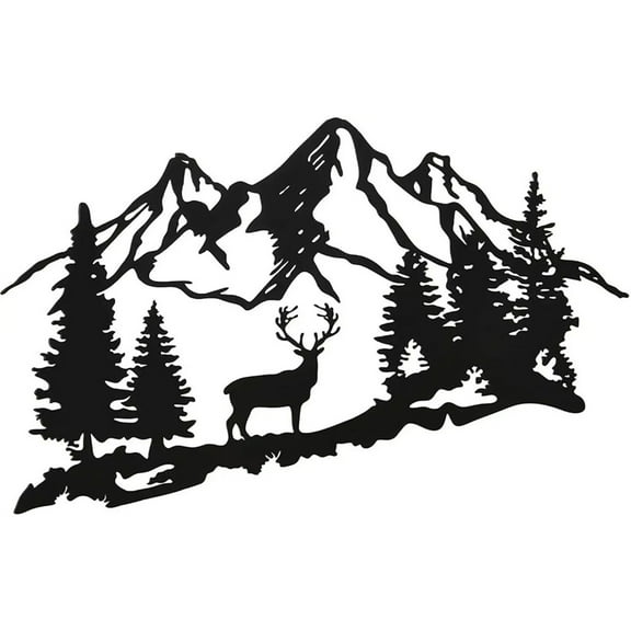 13 x8 Inches Adorable Metal Deer Wall Decor – Cute Forest and Mountain Deer Design. Iron Art for Cabin. A Lovely Wall Ornament