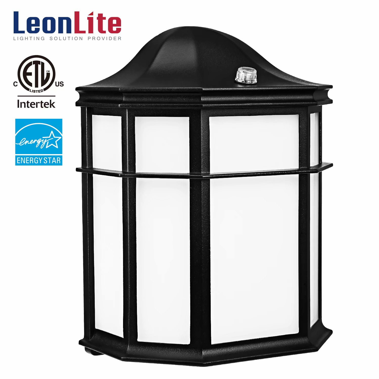 Leonlite 14w Led Outdoor Security Light Wall Lights Exterior Lantern Sconces Lighting Fixtures 5000k Daylight Black