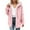 Pink, variant on Womens Fall Jacket Fuzzy Sherpa Fleece Zipper Drawstring Warm Hoodie With Pocket Oversize Casual Winter Coat