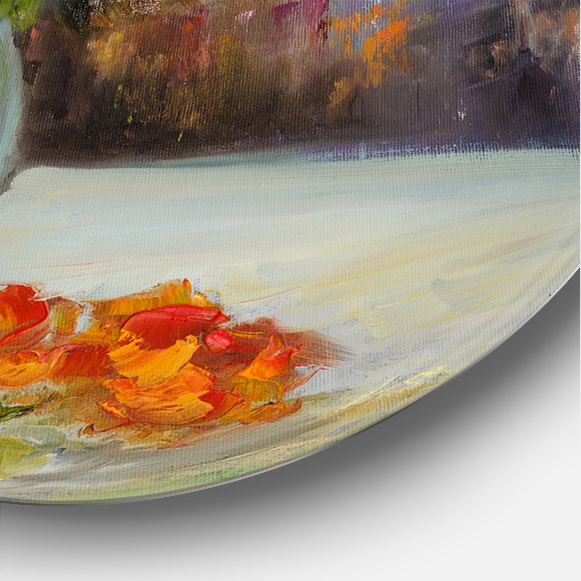 Still Life Bouquet With Yellow and Red Flowers 11 in x 11 in Painting Art Prints, by Designart