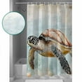 thumbnail image 3 of 72x78 Inch Shower Curtain Turtle Bathroom Decor Waterproof Fabric Bathtub Bath Curtains Decorative Coastal Ocean Coral Reef Retro Shell Sea Extra Long Shower Curtain Set with Hooks, 3 of 6