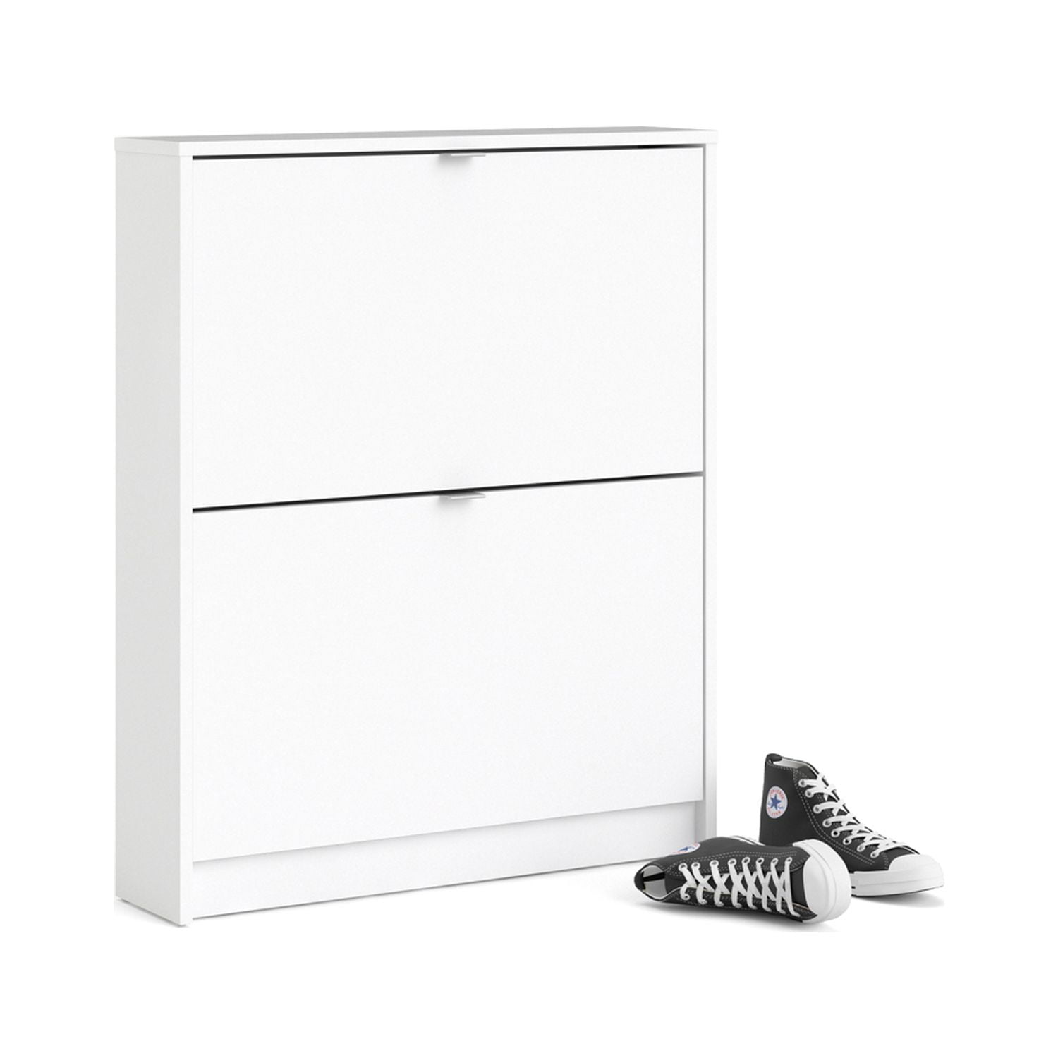 Tvilum Bright 2 Drawer Shoe Storage Cabinet, White