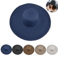 thumbnail image 2 of Sombrero de mujer, sombrero plegable de ala grande, sombrero de paja de color sólido, sombrero para el sol, sombrero para el sol para vacaciones al aire libre, sombrero de playa para la playa,, 2 of 6