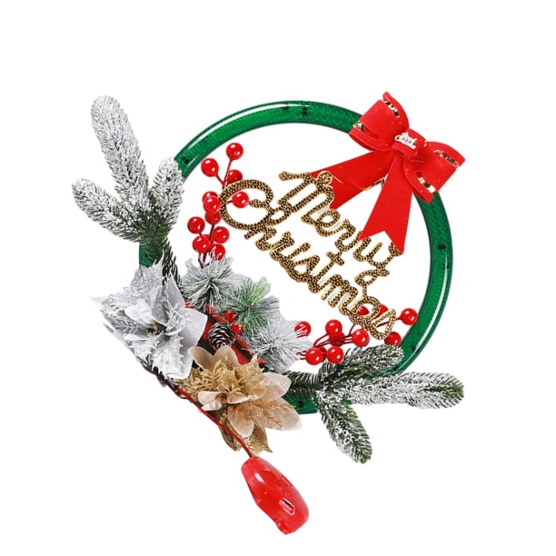 Naiovety Las decoraciones navideñas de plástico iluminan la navideña LED para el hogar con lámpara Kits de decoración para fiestas flor de Oro