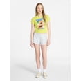 thumbnail image 2 of No Boundaries Ribbed Cotton Graphic Baby Tee with Short Sleeves, Women's XXS-XXL, 2 of 5