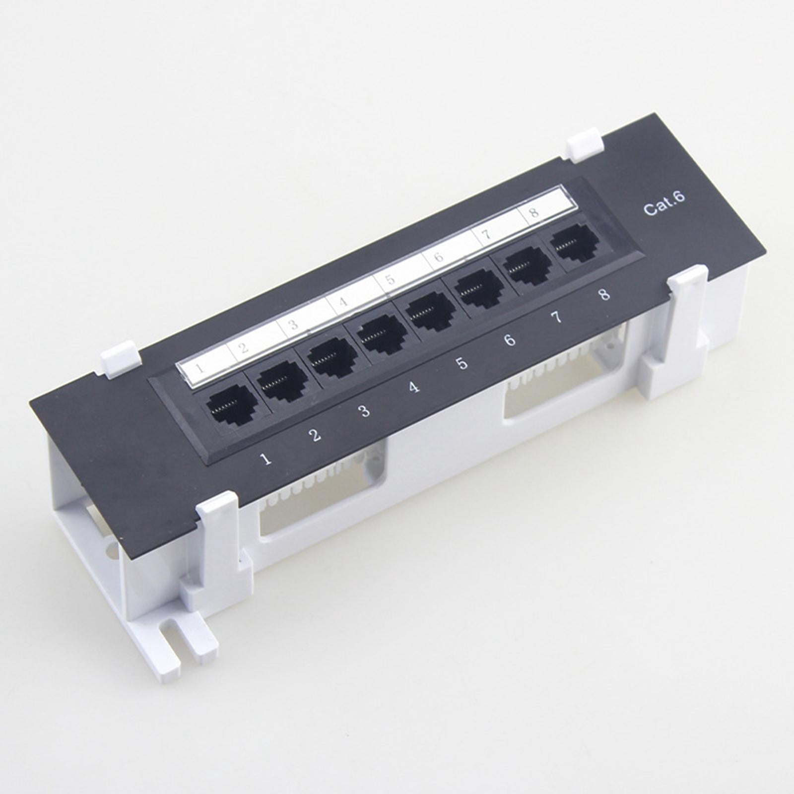 Rushawy 8 Port Shielded Panel Network Cable Rack for Cat. 6 Data Center Wall Mount