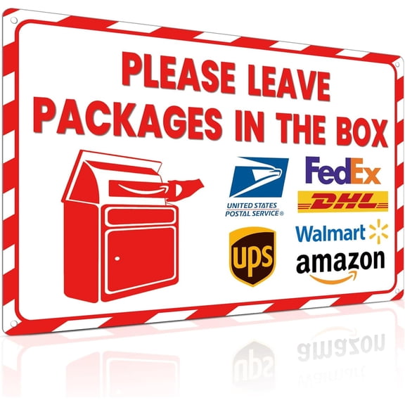 Package Delivery Sign for Outdoor Use - Please Leave Packages in the Box - Delivery Signs for Packages, Delivery Box