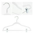 thumbnail image 3 of Unique Bargains Non-Slip Flocked Hangers with Pinch Clips 10 Packs White, 3 of 6