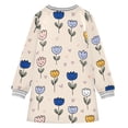 thumbnail image 6 of Girls' long-sleeved dress Cute Flowers with Faces Girls' A-line dress with ribbed cuffs Soft and comfortable, 6 of 6