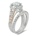 thumbnail image 2 of 1.9 ct Brilliant Round Cut Genuine Cultured Diamond VS1-VS2 I-J 18K White Rose Gold Halo Engagement Wedding Bridal Set Designer Ring bW/ Set size 9, 2 of 7