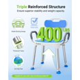 thumbnail image 2 of Silla de ducha FULLOT ensanchada con respaldo y brazos acolchados, 400 libras, 2 of 9