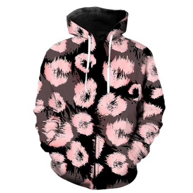 Sudadera con capucha y cremallera con estampado animal abstracto para hombre, estilo casual, para adolescentes, estilo hip hop, divertida, unisex, con capucha, chaquetas y tops geniales.