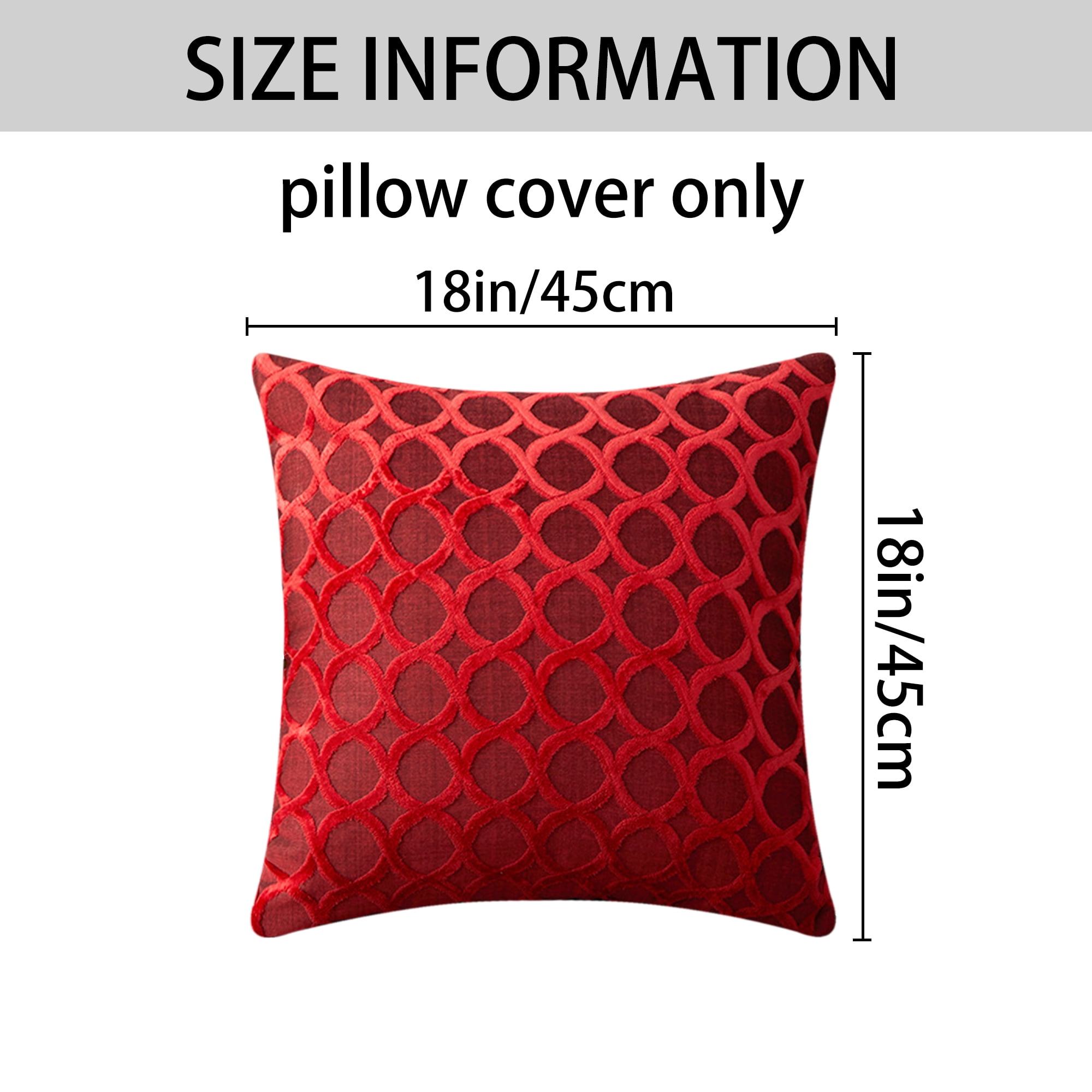 Unique Bargains 2 Pack Geometric Throw Pillow Cover for Couch Bedroom Red