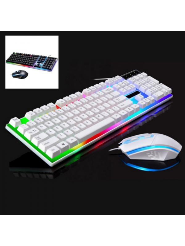 PS3 Xbox One and Xbox 360 Gaming Rainbow LED Keyboard Mouse Set Adapter for PS4 