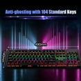 Anself Mechanical Gaming Keyboard, Rainbow Backlit Keyboard for Game