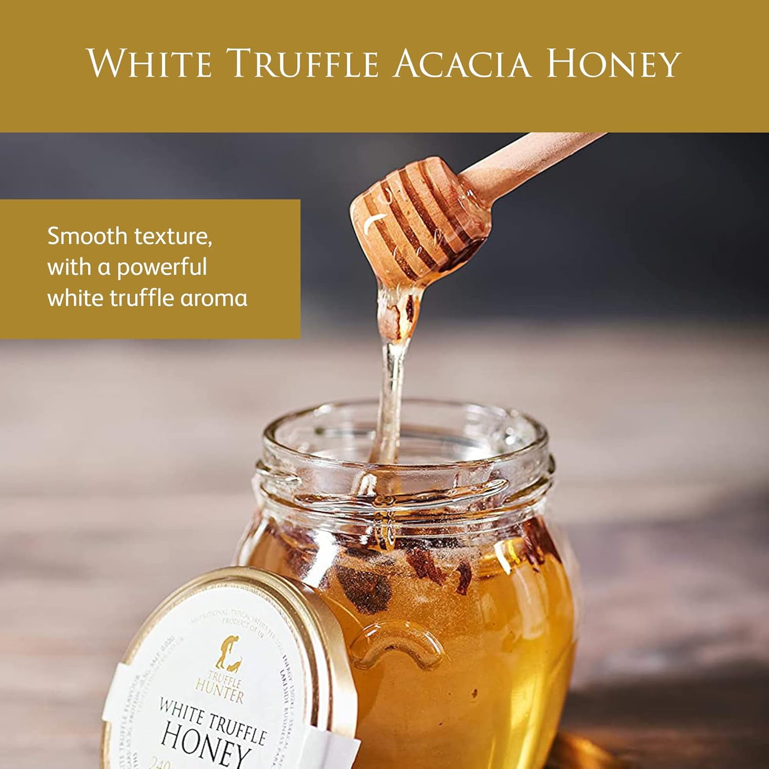 Elle Esse White Spring and Winter Truffle Honey, 14 oz Jar