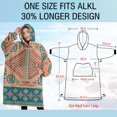 thumbnail image 4 of Oversized Wearable Blanket Hoodie,Multicolor Geometric Boho Pattern Sherpa Blanket Hoodie with Super Pockets,Super Warm Fuzzy Pullover for Women & Men, 4 of 6