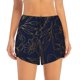 thumbnail image 2 of Balery Copper-Gold Gloss Outline Flower Pantalones cortos deportivos para mujer con forro y dos bolsillos, elásticos, para entrenamiento, gimnasio, yoga-Medium, 2 of 7