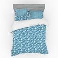 thumbnail image 2 of Floral Duvet Cover Set, Botanical Concept of Leaves Blueberries Silhouette in Winter Tones, Bedding Set with Shams and Fitted Sheet, 3 Sizes, by Ambesonne, 2 of 3