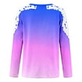 thumbnail image 5 of Lolmot Ladies Summer Tops and Blouses Casual Round-Neck Lace Hollow Out Long Sleeve Pullover Slimming Blouse T-Shirt Tops, 5 of 5