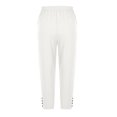 thumbnail image 6 of Babcutegg Linen Pants for Women High Waist Soild Color Side Pockets Cotton Linen Casual Fashion Womens Summer Clothes White Size S, 6 of 7