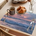 thumbnail image 3 of Summer Beach Coastal Placemats Set of 12 Nautical Seaside Ocean Place Mats Indoor Wipeable Table Mats Washable Cloth Dining Table Placemats for Kitchen Holiday Party Home Decor 13x19 Inch, 3 of 9